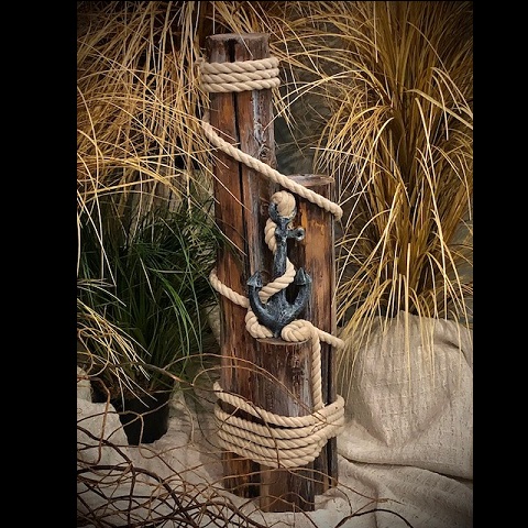 Dock Poles with Rope and Anchor - Event Rentals - Nautical theme decorating ideas